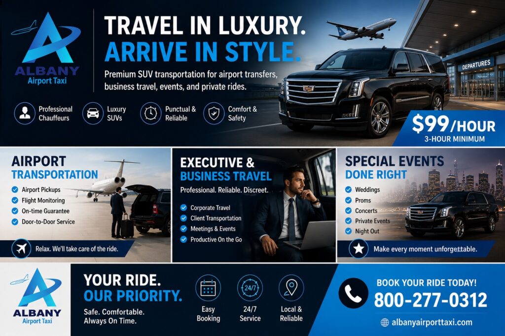 Escalade car service in Albany and nearby areas