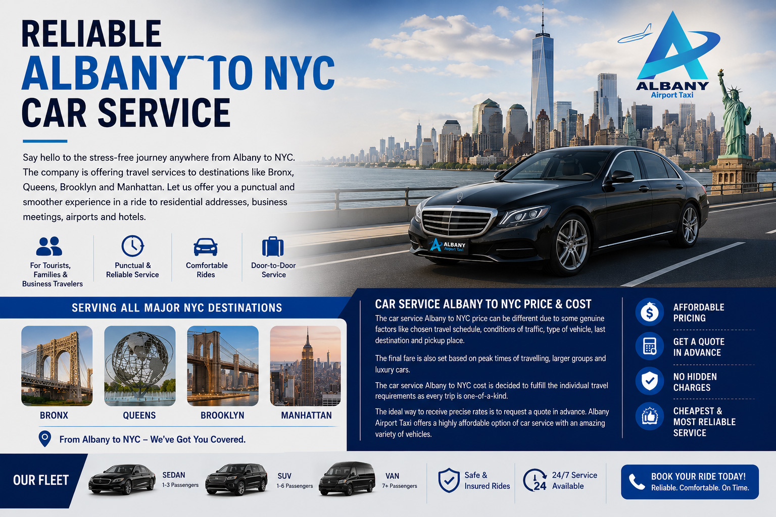 Car Service Albany to NYC Price & Cost